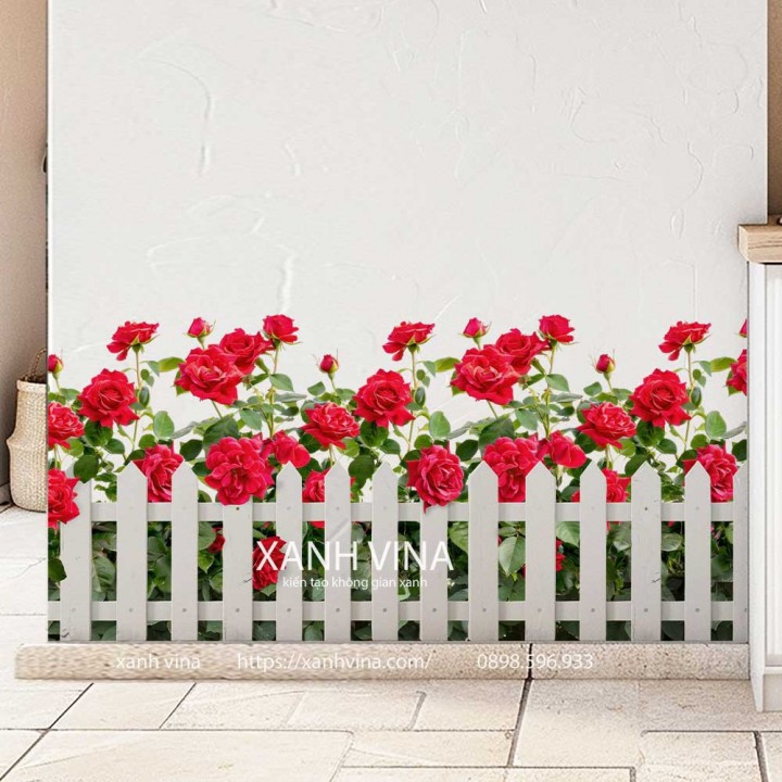 Hàng rào hoa giả - Hoa Hồng Giả